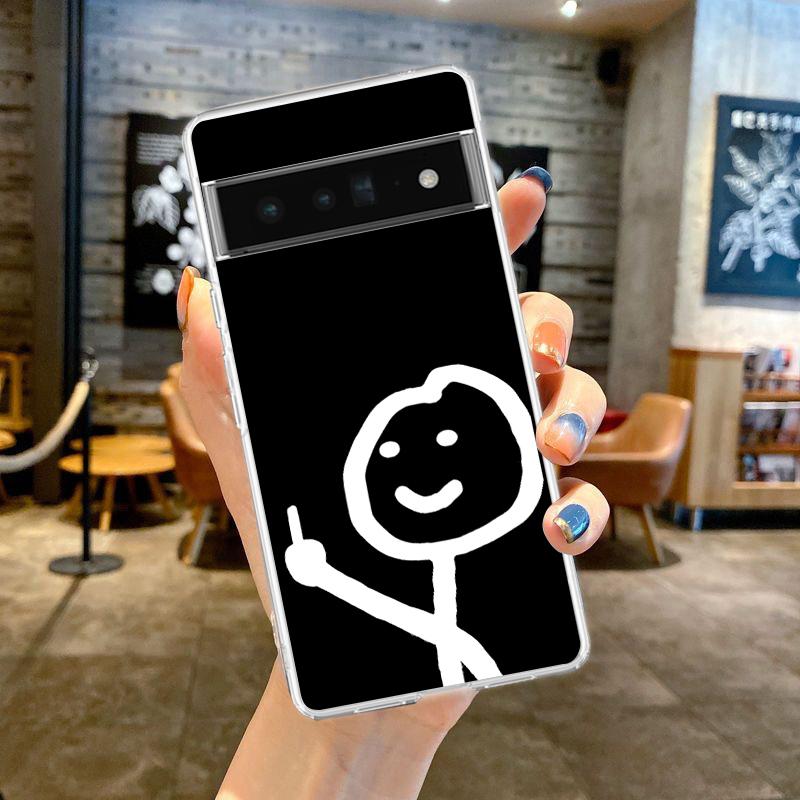 funny Cute Cartoon Matchman For Google Pixel 9 8 7 6 Pro Phone Case Soft For Pixel 6A 5 4 5A 4A 3A XL 5G Silicone Clear Cover