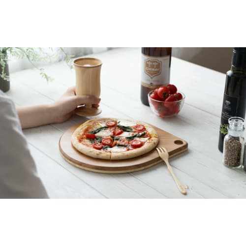 RIVERET RV-504 Round Cutting Board, Reversible Color, Bamboo, Dishwasher Safe