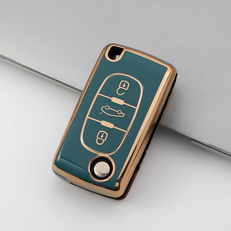 Mode TPU Autoschlüsselhülle Abdeckung Für Peugeot 207 307 308 407 607 807 Geschützter Schlüsselanhänger