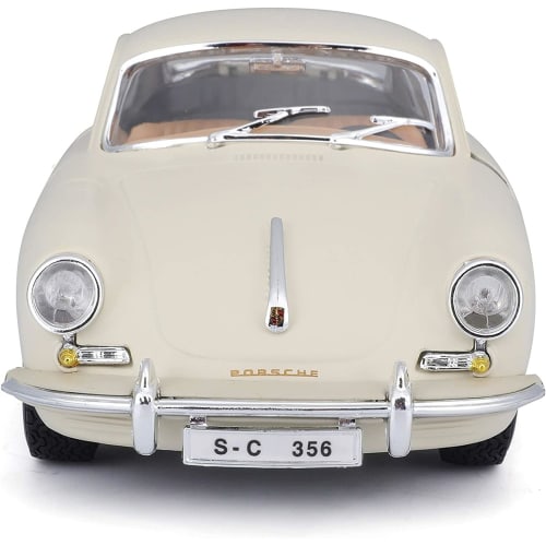 Bburago 1/24 Scale Porsche 356B Coupe 1961 White / Diecast Model Car, Finished Model, 18-22079 CM