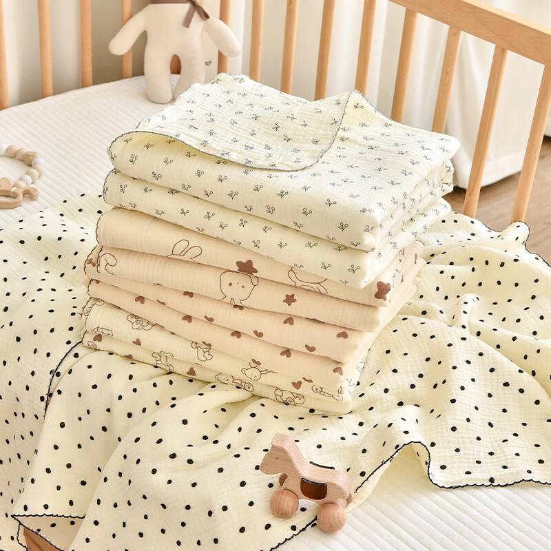 GPPNKC Four-Layer Polka Dot Baby Gauze Blanket