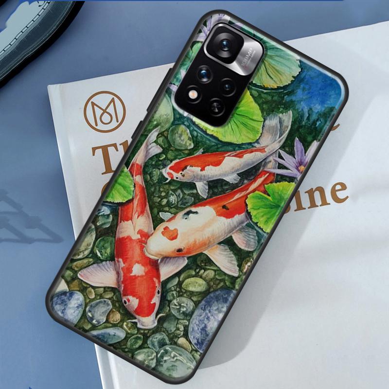 Koi Carp Fish Painting Case For Xiaomi Redmi 13C 10C 12C 14C Redmi Note 14 13 Pro 12 11 9 10 9S 10S 11S 12S Cover