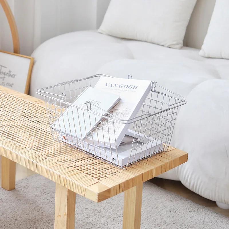 Mobile Storage Rack Convenient Storage Basket High Load Bearing Capacity Book Shelf for Bedroom Kitchen Livingroom Side Table