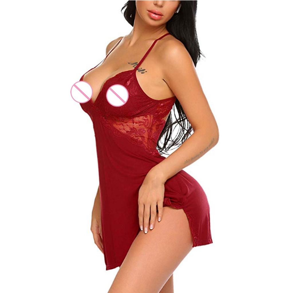 Women Sleepwear Underwear Nightwear Lace Sexy Lingerie Dress