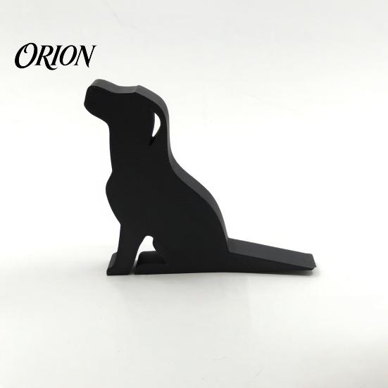 Sturdy Wooden Door Stopper Non-Slip Decorative Doorstop, 3D Printed Animal Wedge, Cat Silhouette Wedge Puppy Design for Bedroom Home Decor