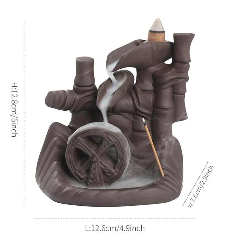 Purple Clay Backflow Incense Burner for a Calming and Relaxing Atmosphere Lucky Feng Shui for Home Decoration (Without Incense)