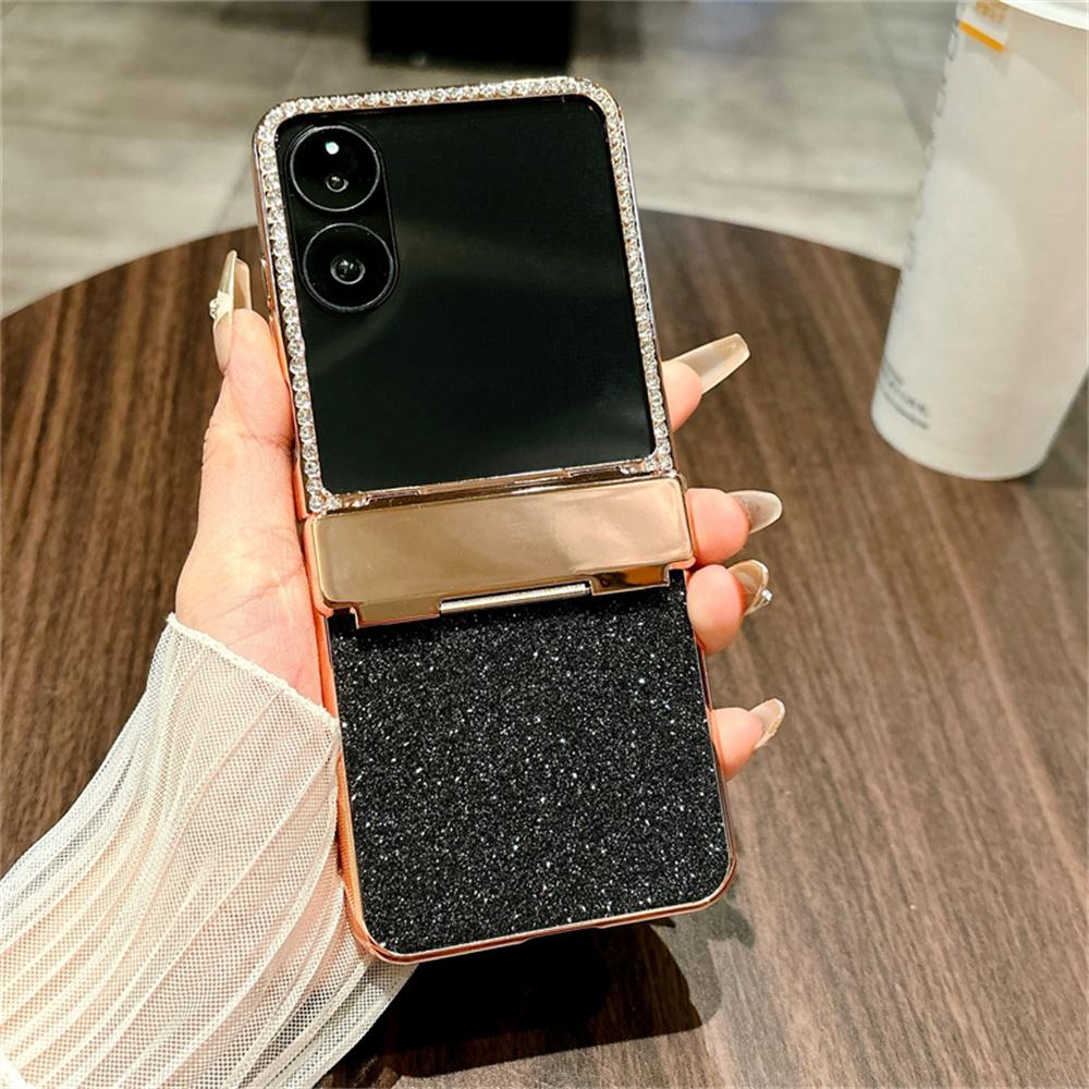 For Xiaomi Mix Flip 2 Case Hinge Protection Rhinestone Glitter PC Phone Cover