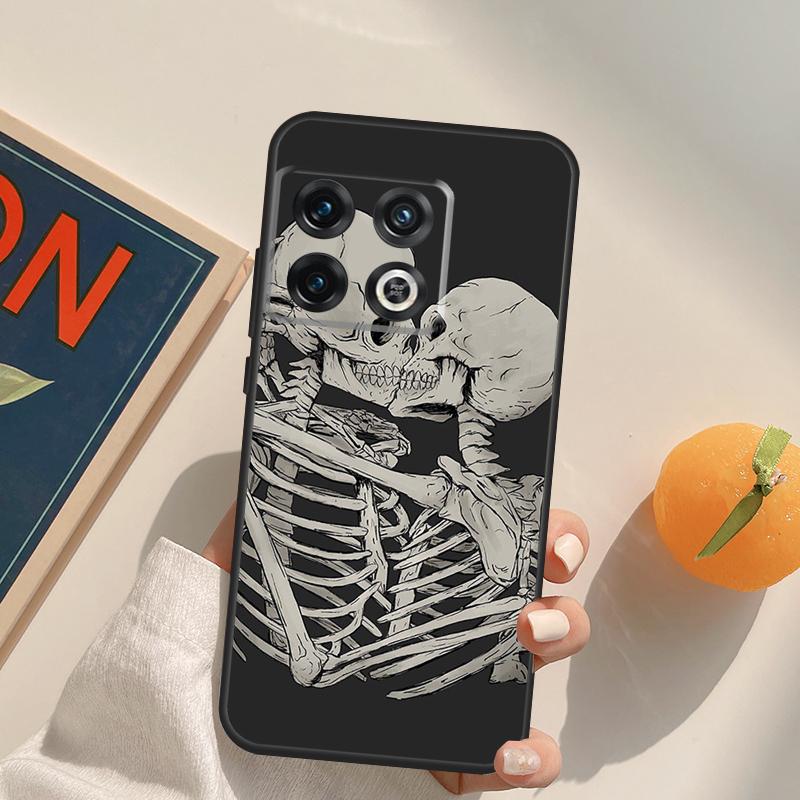 Skeleton Skull Kiss Case For OnePlus 13T 10T 10R 12R 13R 15 13 12 11 10 9 Pro Nord CE 5 2 3 4 Lite N20 N30 Cover
