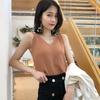Women'S Fashion V-Neck Knitted Vest Summer Solid Color Sleeveless Casual Tank Top