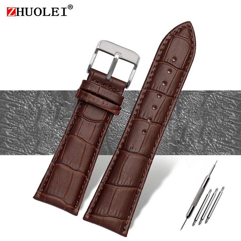 Correa de reloj 23 mm 24 mm 26 mm 28 mm de ancho grande Negro marrón Para hombre Cocodrilo Piel Genuina Correa de reloj Banda pulseras envío gratis