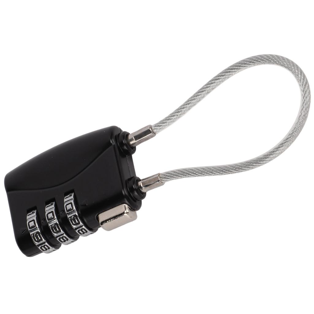 Cable Lock Padlock Customs Password Lock 3 Dial Combination Anti Theft for Travel Luggage Suitcase