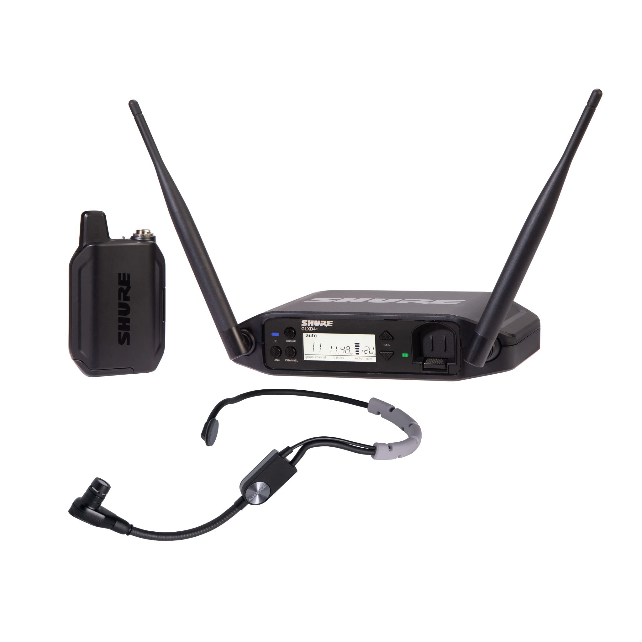 

SHURE System SM35 Headset Wireless Tabletop Pack Transmitter Easy and Stable to 17 hours of continuous to 60m Digital Wireless System GLX-D14+/SM35 чорний