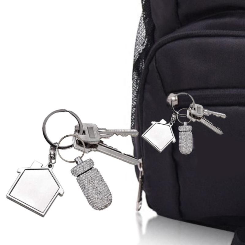 Portable Glittering Pills Organizer Small Waterproof Travel Medicine Holder with Keyring for Camping Adventures