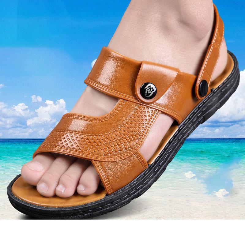 Σανδάλια για ανδρικά καλοκαιρινά στην παραλία αναψυχής, αναπνεύσιμα, μαλακά, αντιολισθητικά, αδιάβροχα και ανθεκτικά στη φθορά Σανδάλια και παντόφλες διπλής χρήσης με χοντρή σόλα
