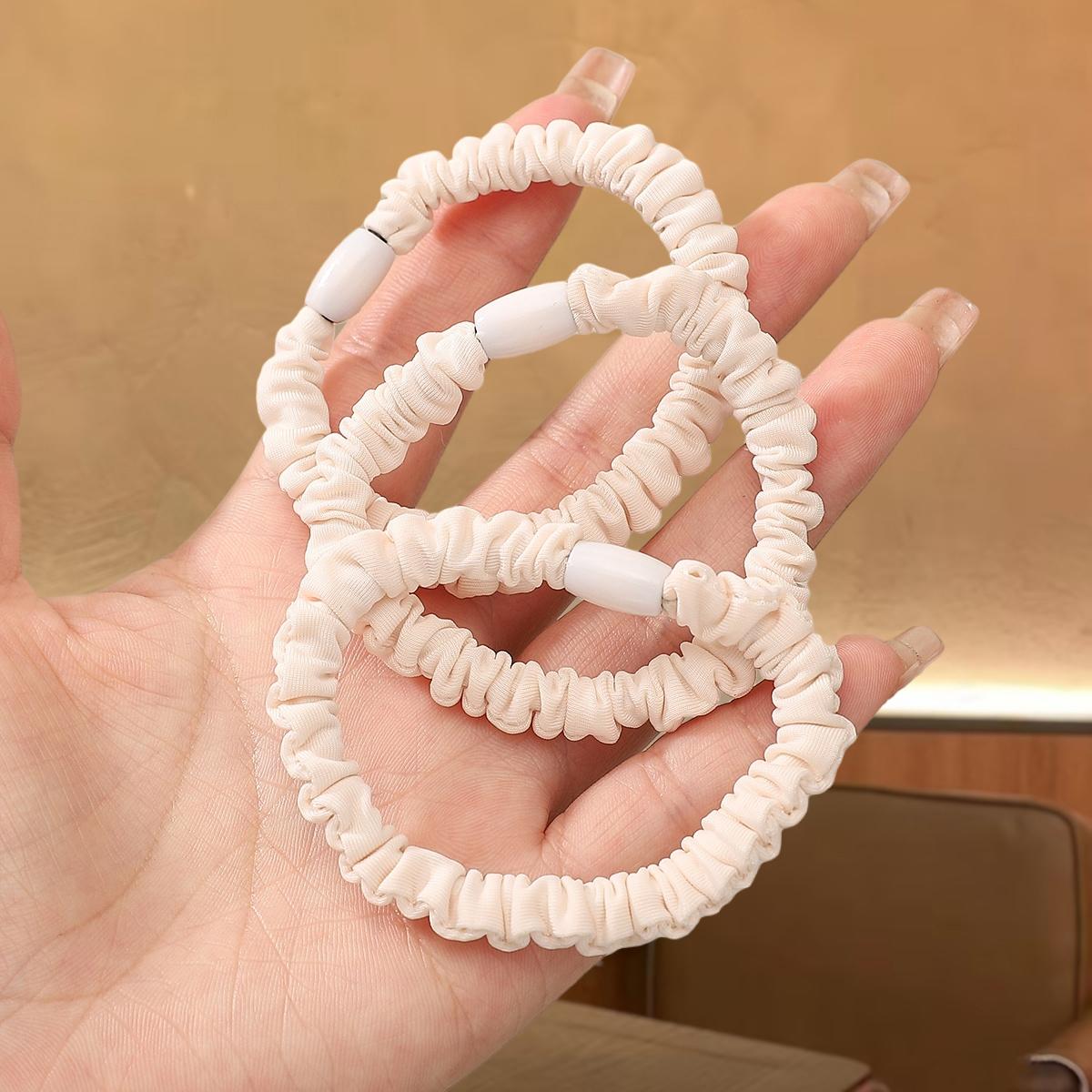 

3 шт., высокоэластичная, прочная повязка на голову, кольцо для волос, модный головной убор для девочки, милая резинка, аксессуары для волос слоновая кость