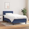 Lit avec matelas - Maison Exclusive - 100x200 cm - Tête de lit réglable - Tissu bleu - 2 places