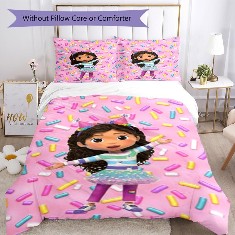 Set Biancheria da Letto 3 Pezzi Casa di Gabby Copripiumino Chiusura Include 1 Copripiumino e 2 Federe, Morbido e Confortevole per Tutte le Stagioni.