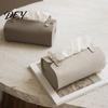 Portable Tissue Storage Bag Faux Leather Box, Minimalist Napkin Holder for Living Office Desk Case Room Desk, Decorative Dispenser Cover Facial