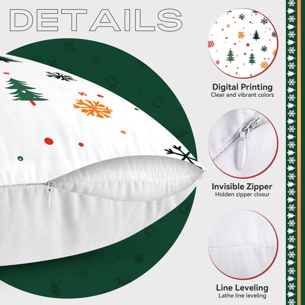 Cartoon Christmas Pillowcase Printed Polyester 40/45/50cm Throw Pillowcover Decorative Sofa Cushion Pillowslip Home Decor