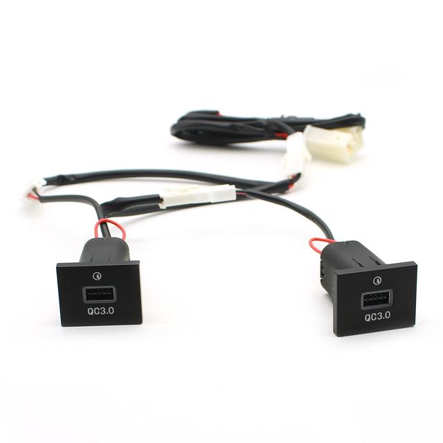 Araba USB şarj aleti PD Hızlı Şarj QC3.0 Otomatik Telefon şarj adaptörü Düğmesi Ford Focus 2 için mk2 2009 2010 2011 Aksesuarları