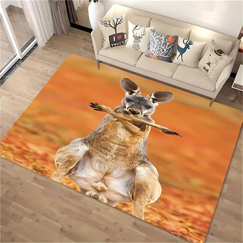 Australia Kangaroo 3D HD Area Carpet,Rugs for Living Room Tapete for Bedroom Sofa Kitchen Doormat Decor,Kid's Non-slip Floor Mat