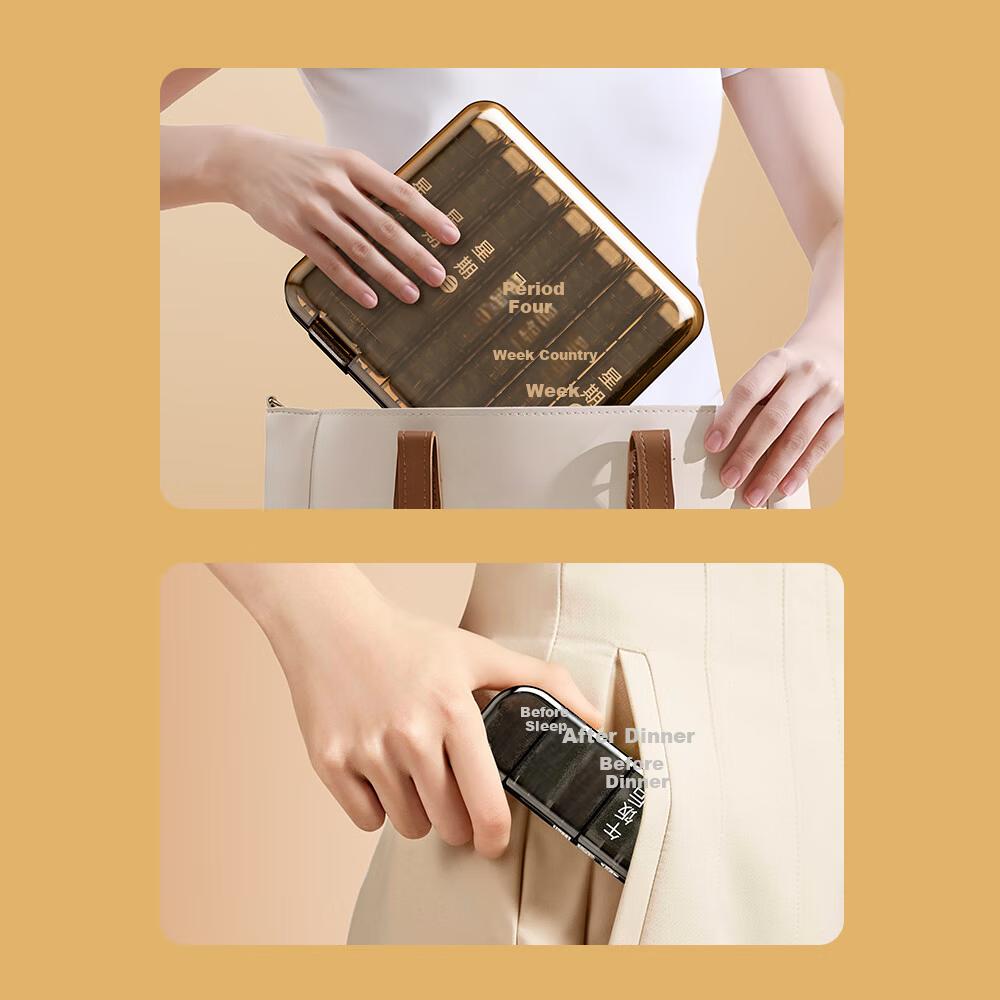 Weijian Weekly Pill Organizer Box, 7-Day Morning Noon Evening Portable  Dispenser for Travel and Elderly Storage