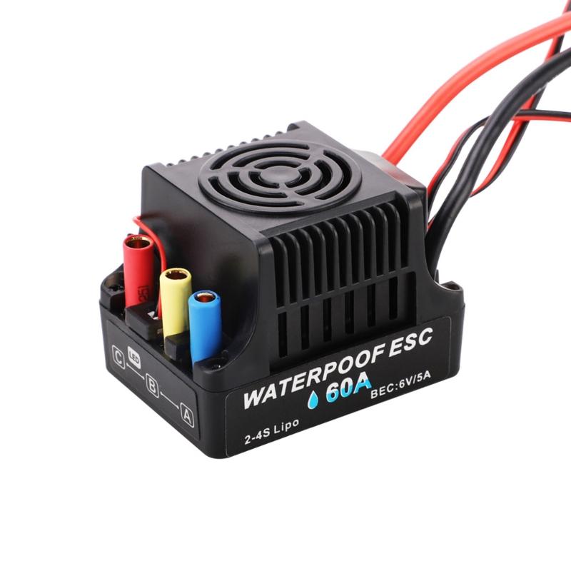 Brushless Electronic Speed Controller RC Waterproof ESC 60A/80A Brushless & Brand New Accessory for 1:10 RC Toy Off-road