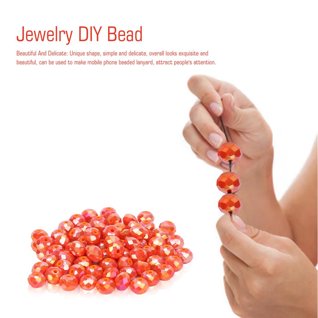 70pcs   Bead Plastic Simple Exquisite Jewelry   Bead for Necklace Bracelet Mobile Phone Lanyard 8mm