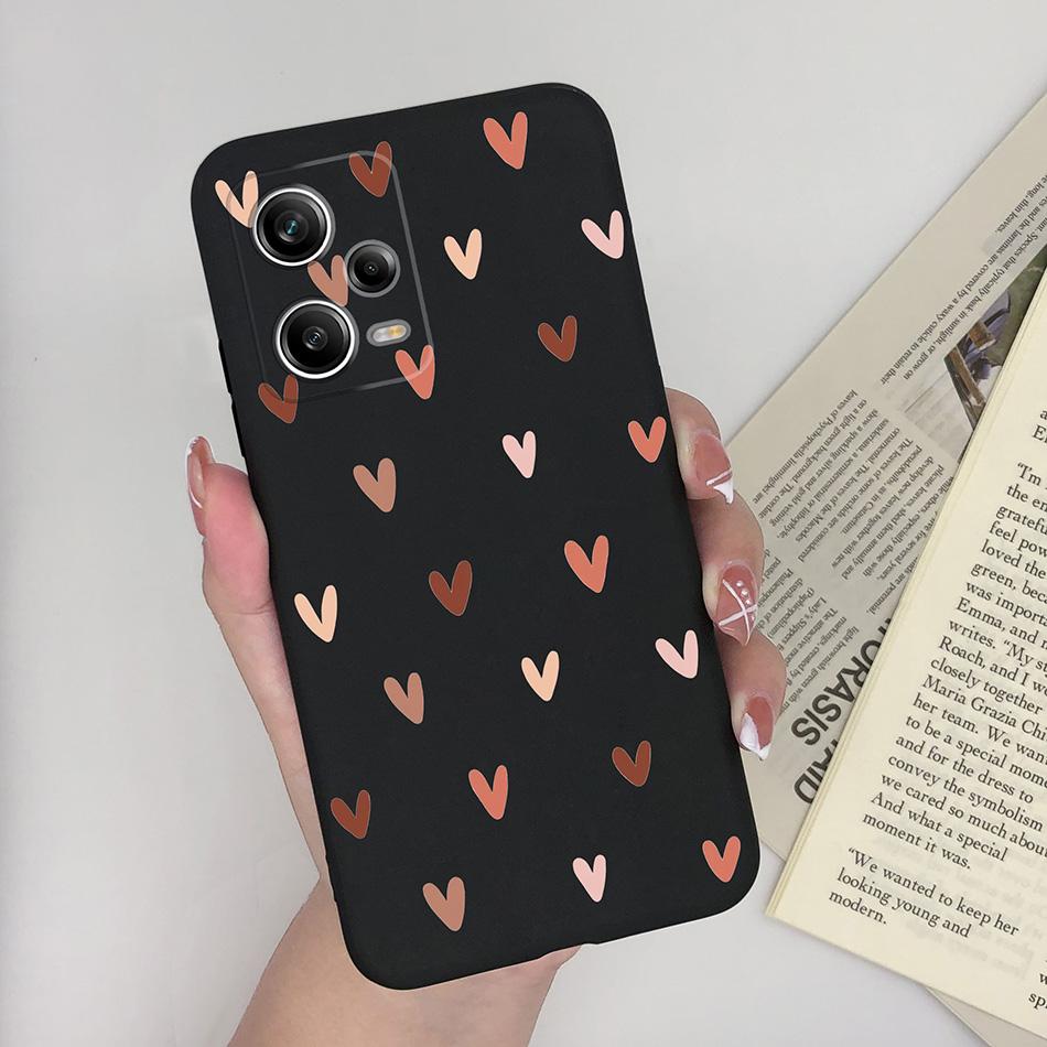 For Xiaomi Redmi Note 12 Pro+ Plus 5G Phone Case Love Heart Girl Silicone Matte Shockproof Cover For Redmi 12Pro + Funda Bumper