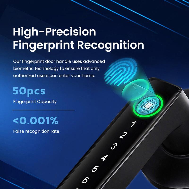 RAYKUBE B5 Tuya Bluetooth Smartlås, Biometrisk Opplåsing, Lås til Gangdør på Soverom