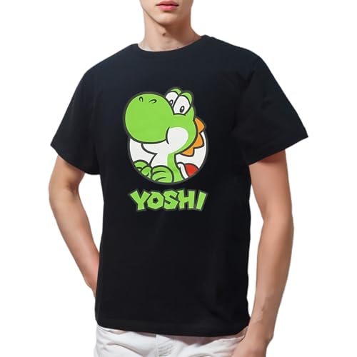[Fineplus] Футболка, с коротким рукавом, Super Mario, принт Yoshi, товары, товары с персонажами