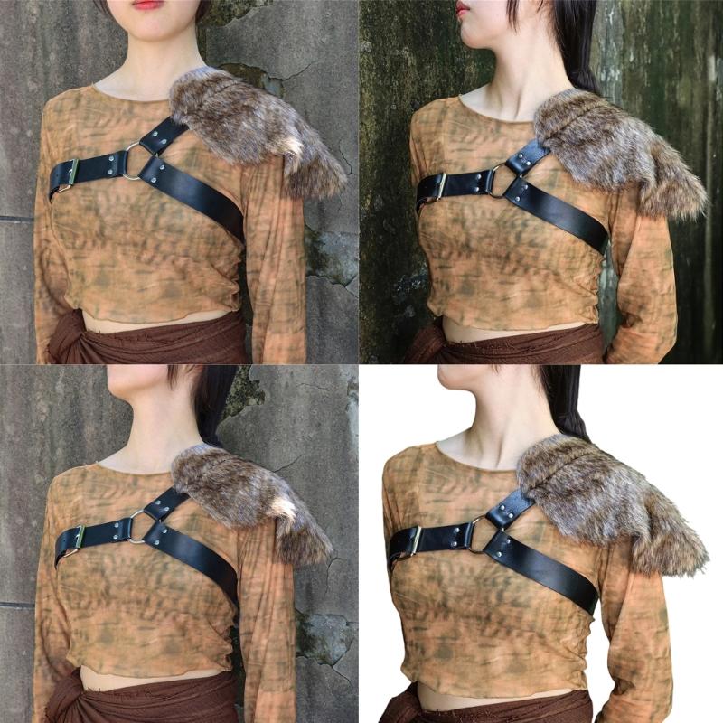 Soft Practical Faux Furs Wrap Theater Performances Shawl For Cosplay Costumes Cold Weather Outfits And Travel Use