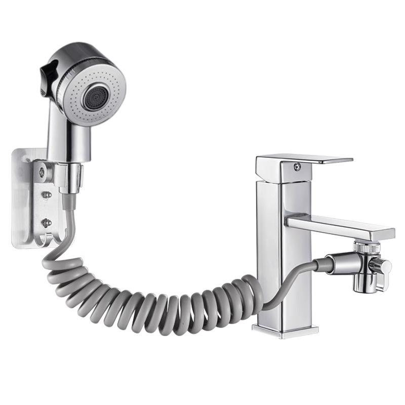 Bathroom Faucet Pull-out Hot and Cold Water Shower Head for Washing Hands and Face Basin Extension