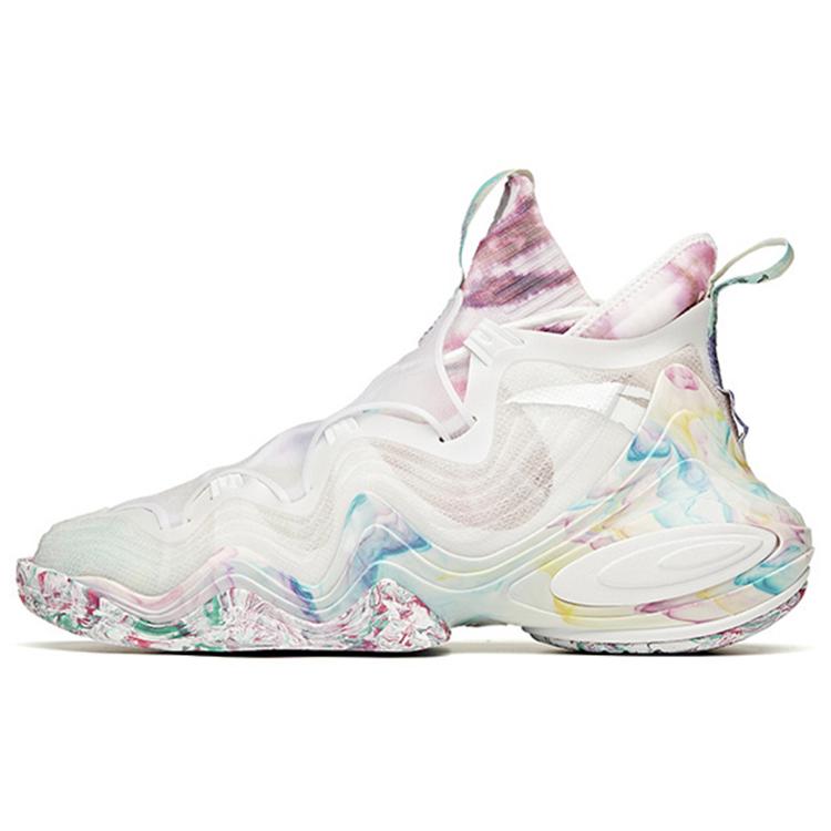 Anta Star Free Slip Resistant Abrasion Resistant High top Basketball Shoes Men's White Purple Red 112048818A-6