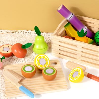 Dřevěná simulační kuchyňská hračka Série Montessori domečků na hraní na předstírání Krájení ovoce Dezerty Děti Krájení zeleniny Vzdělávací hračky