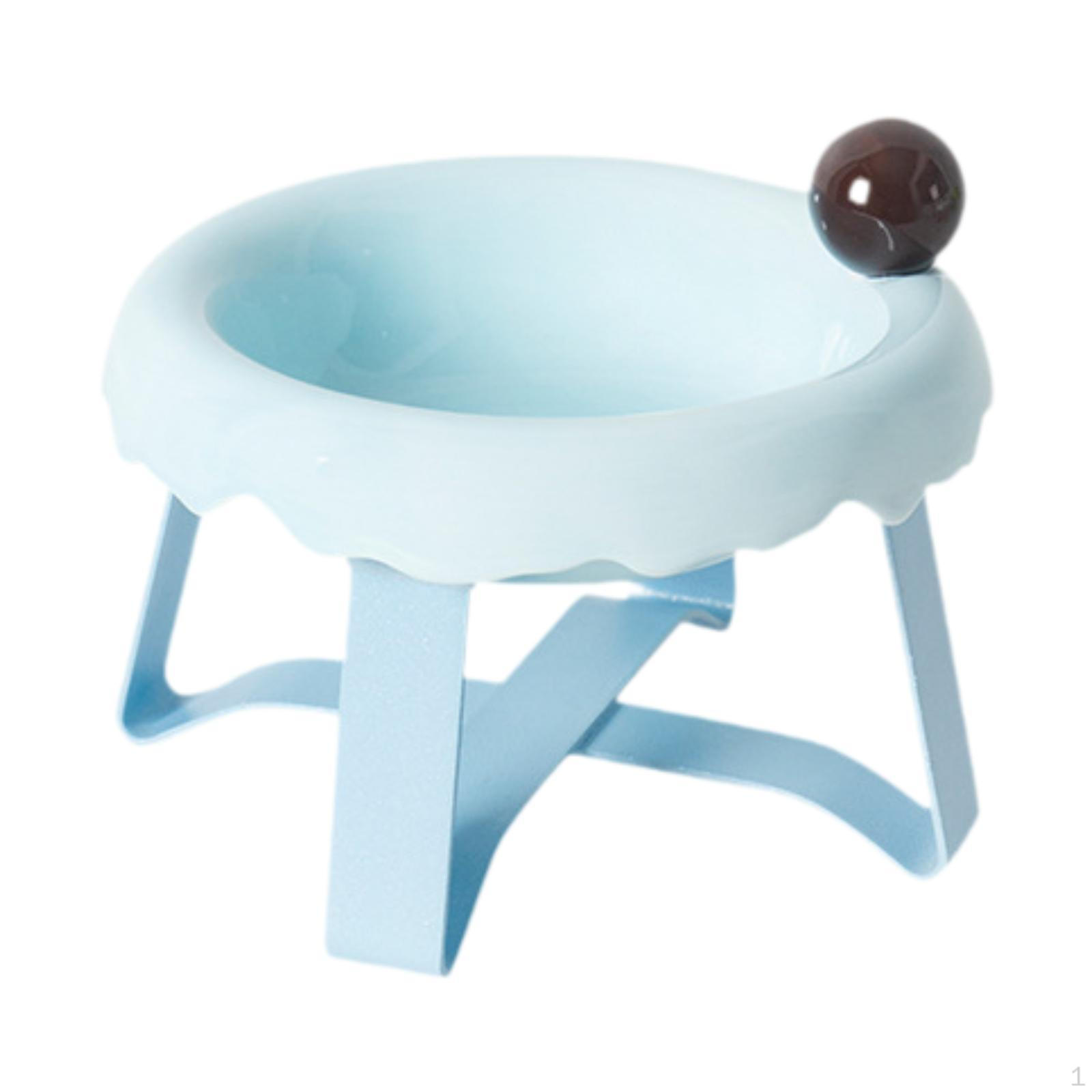 

Миска для котячої їжі Блюдо Годівниця Захист шиї Підставка для собак Годування домашніх тварин для цуценят Кошеня Маленький синій