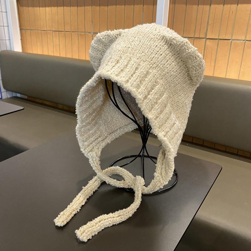 

1pc Personality Cute Lambhair Beanie Hat for Women,outdoor Windproof Casual Ear Protection Pilots Cap for Dailywear Tralve,ski One Size бежевый