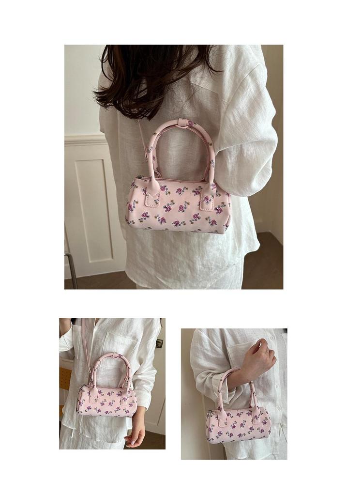Süße Boston Handtasche und Crossbody mit Blumenprint – Trendige Frühling/Sommer 2026 Mode Kissen-Tasche