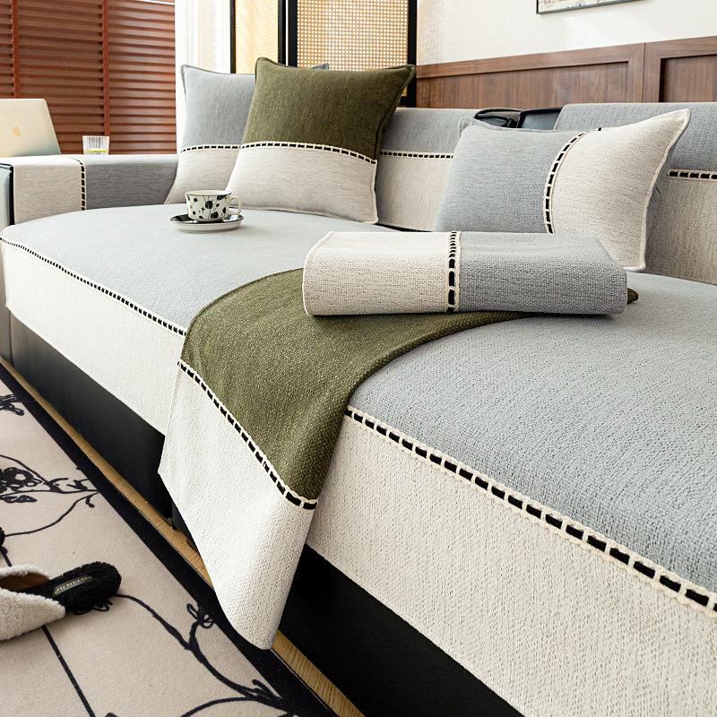 

Четыре сезона универсальный кремовый стиль новый современный светлый роскошный нескользящий чехол для спинки дивана полотенце шенилл диванная подушка 70x70cm 1pcs