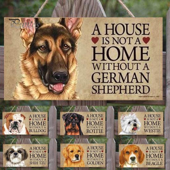 

Puntos Wood Dog House Знак Собака Печать Широко применяемое изысканное мастерство Pet House Знак Табличка