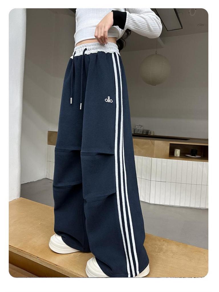 Pantaloni de trening casual cu picior larg pentru fete, stil coreean, pentru primăvară și toamnă