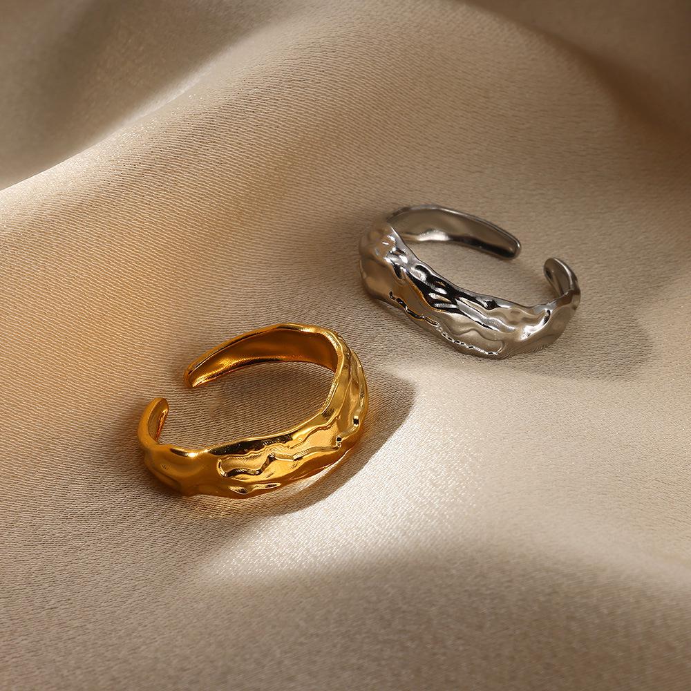 Stainless Steel Geometric Irregular Snake Ring