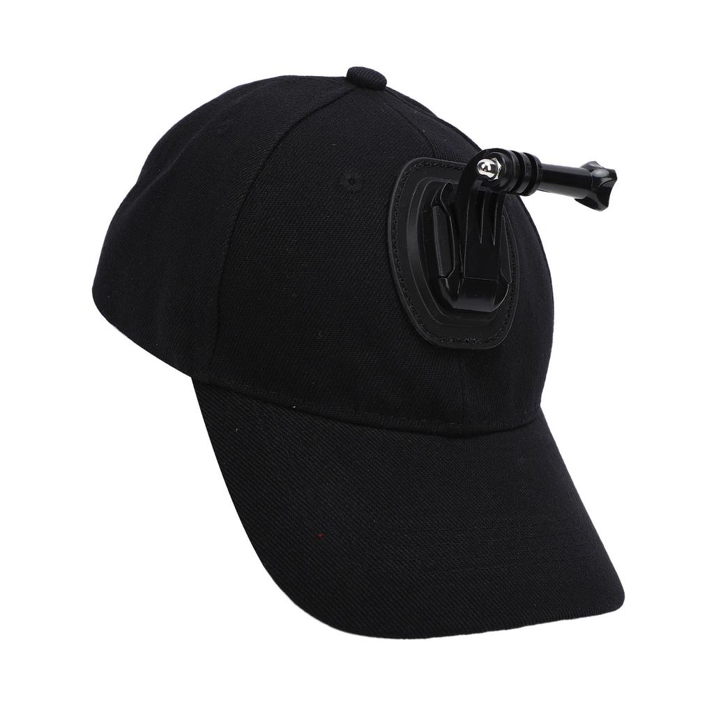 Action Camera Mount Hat Lightweight Baseball Hat with Camera Mount for Outdoor Sports Travel Hiking Black