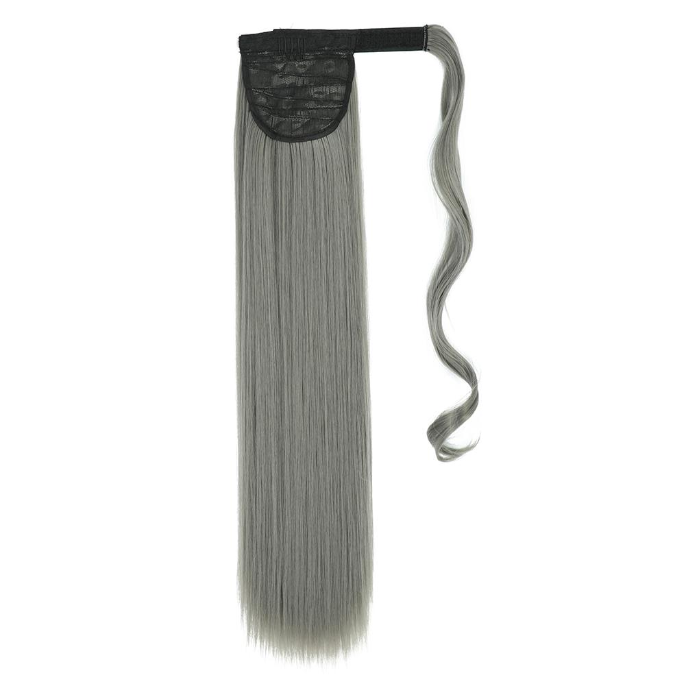 MISS WIG Women's Silky Straight Synthetic Clip In Drawstring Ponytail Hairpieces for Women Hair Extension
