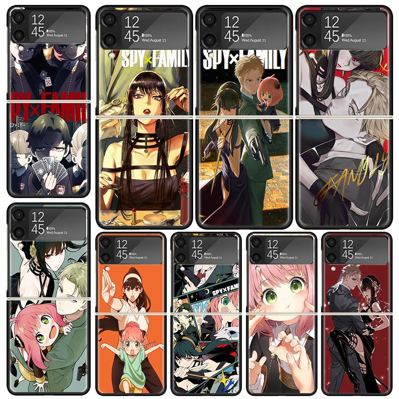 Anime S-Spy Family Anya Cases For Samsung Galaxy Z Flip 4 5 6 7 3 Z Flip7 Flip6 Flip4 Flip5 Flip3 5G Hard Shockproof Fundas Cove