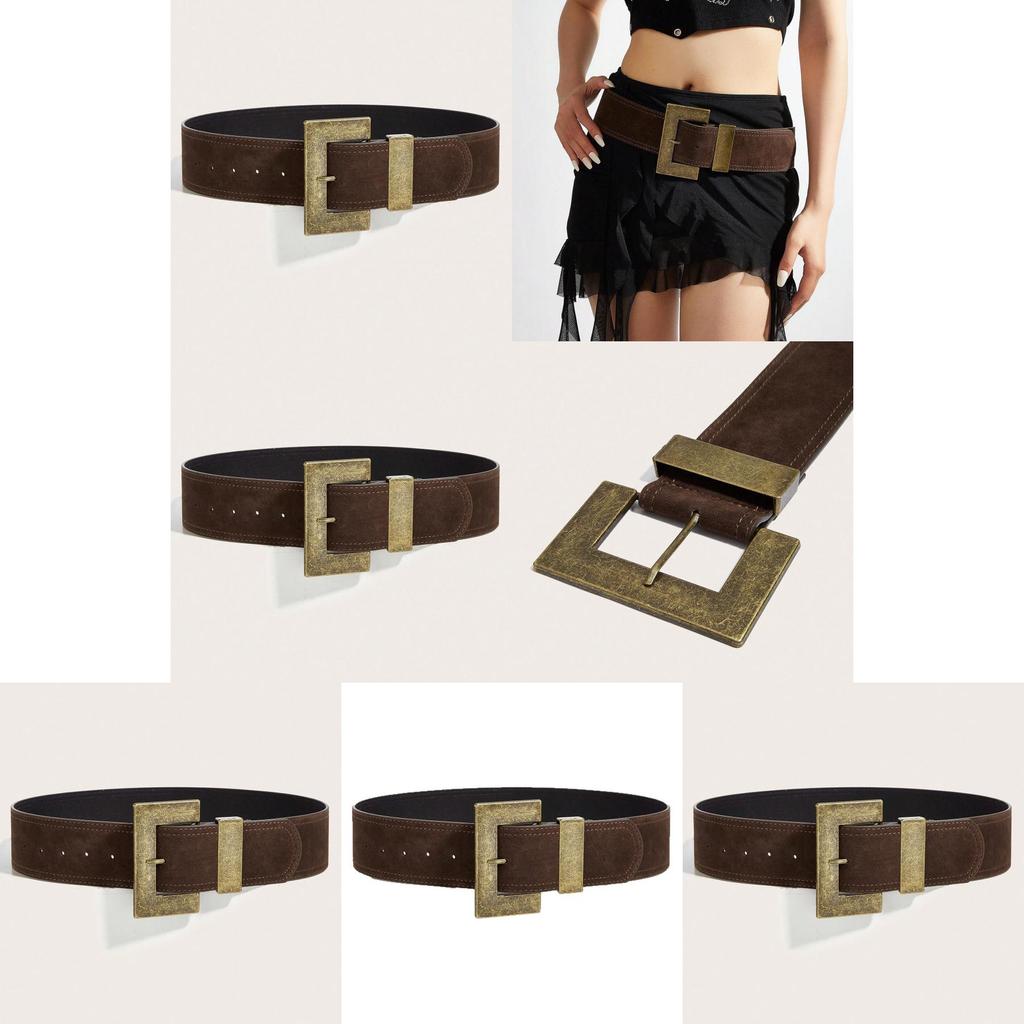 Style Rivet Leather Belt With Alloy Pin Buckle For Casual Outfits And Street Fashion