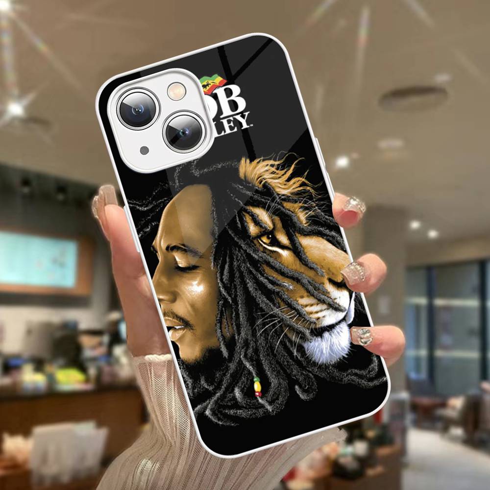 Singer Bob M-Marley Tempered Glass For Iphone 14 13 12 11 Pro Mini XS MAX 14Plus X XS XR Cover