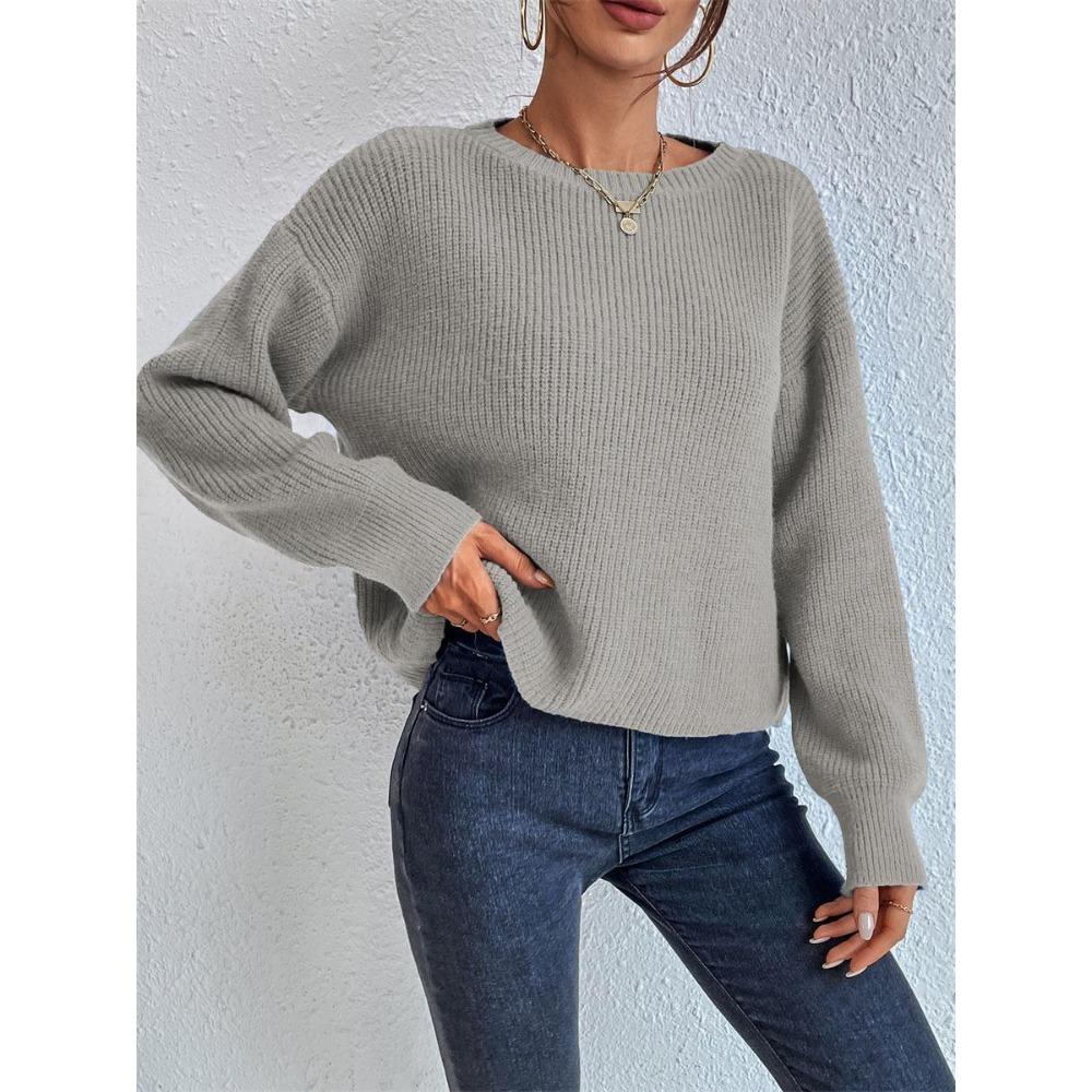 New Short Woolen Warm, Loose Long-sleeved Women's Knitted Sweater for Autumn and Winter