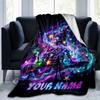 1PC Custom Name Magical Hat Dreamscape flannel blanket versatile,all-season throw suitable for the living room,bedroom,camping,travel,and gift