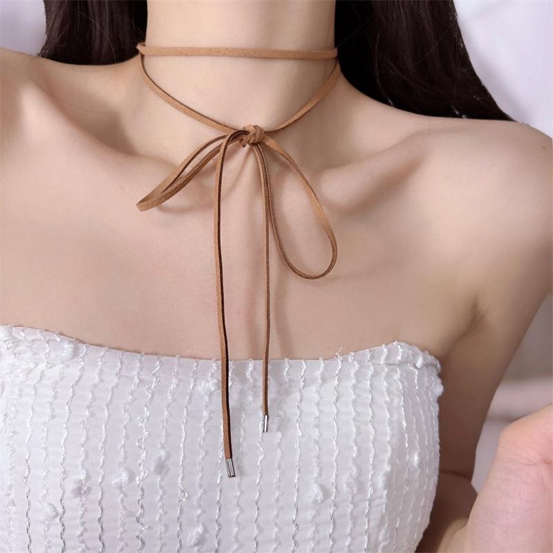 European & American Sexy Black Velvet Lace Bow Choker Necklace